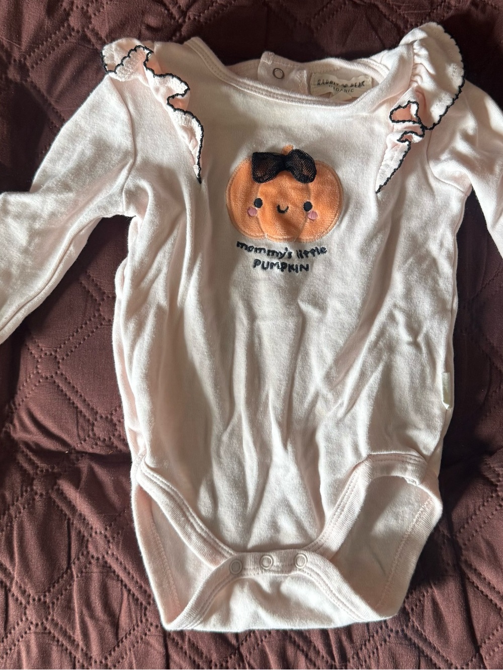 Infant Pink 'Mommy's Little Pumpkin' Ruffle-Shoulder Bodysuit